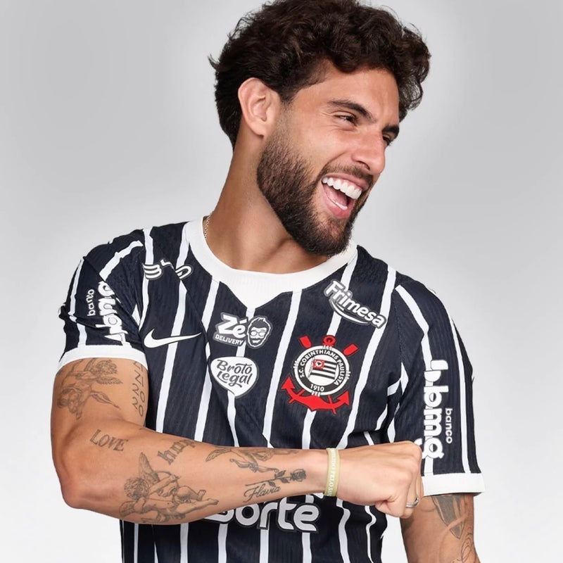 Camisa Corinthians II 2026/27 Versão Jogador + Patrocínios - Preta