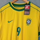 Camisa Retrô 1998 Ronaldo Seleção Brasileira I Nike Masculina - Amarelaa