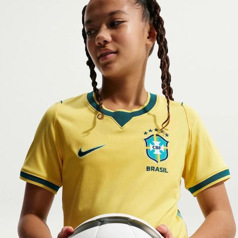 Conjunto Brasil I 2026/27 Infantil Torcedor Nike - Amarela