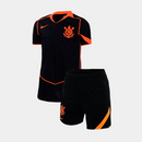 Conjunto Infantil Corinthians III 25/26 Total 90 Torcedor - Preto+Laranja