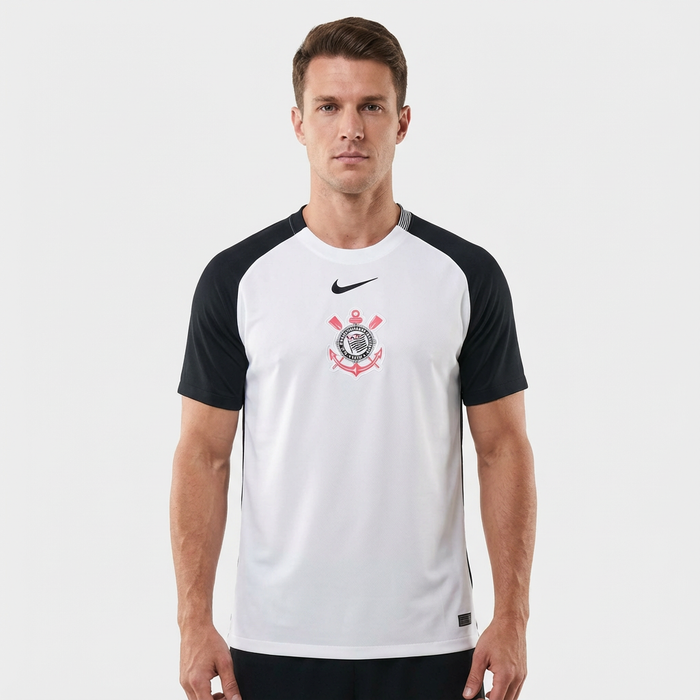 Camisa Corinthians I 25/26 Torcedor - Masculina Branco+Preto