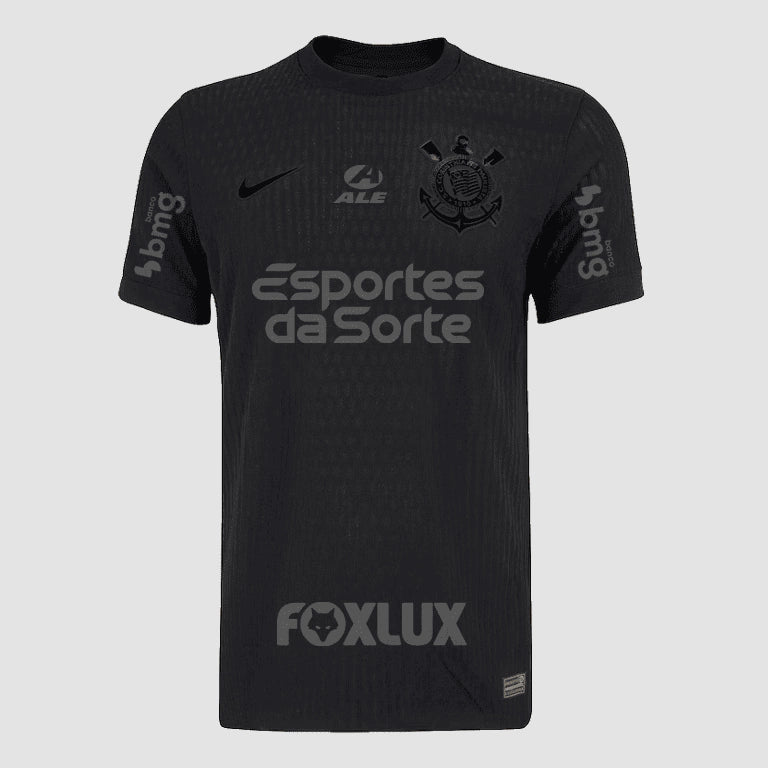 Camisa Corinthians 2024/25 II Jogador + Patrocínios Preto